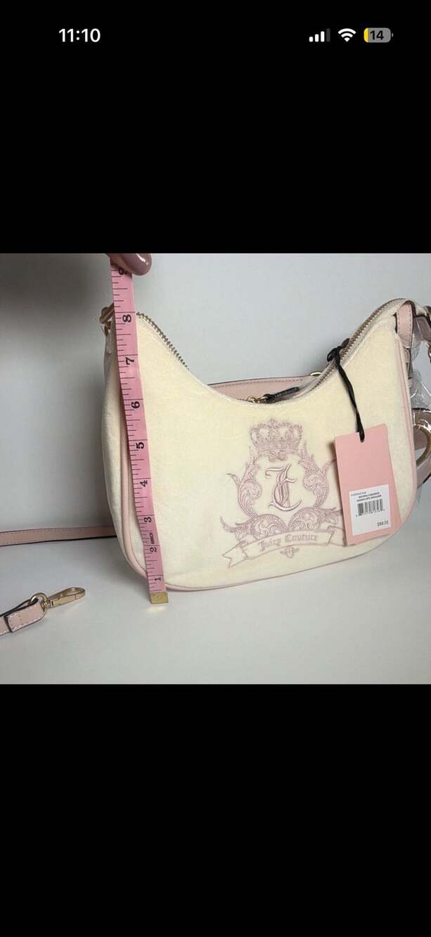 Juicy Couture Sugar & Spice Shoulder Bag Natural Licorice Velour